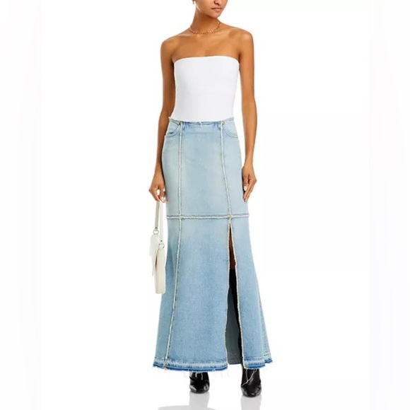 RE/DONE Column Denim Maxi Skirt in Mojave Blue Mermaid Style Sz 26 Size 27 $395